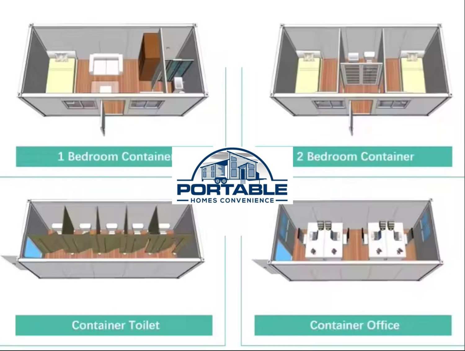 20FT White Flat Pack Tiny Container Home.