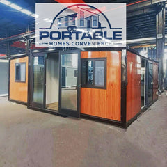 2, 3 and 4 Bedroom Brown Colour Expandable Container prefabricated home with steel structure.