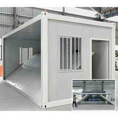 White Container Home with Eco-Friendly Living Solution