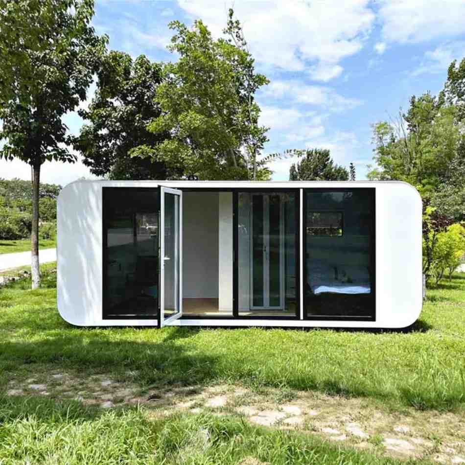 Apple Cabin 20ft: Tiny Living Homes Prefabricated Perfab Container House For Coffee Shed Garage With Bedroom