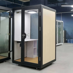 Modern Black Soundproof Phone Booth