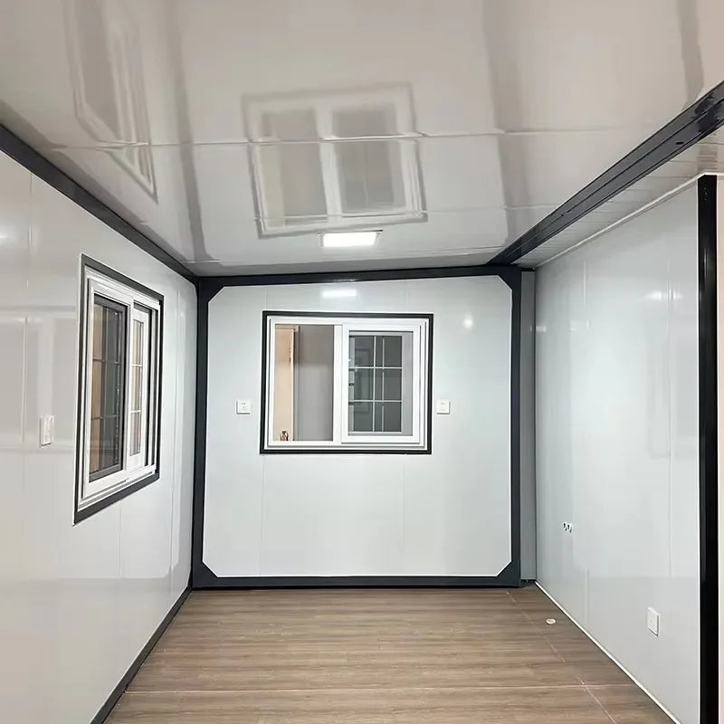 White Colour Prefabricated Expandable Container House With Aluminium Door